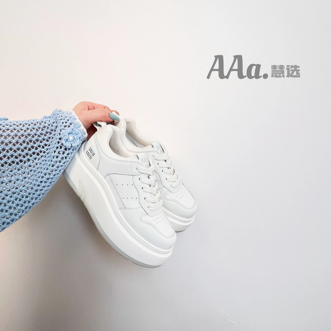 5CM厚底时尚运动鞋女款2025夏季新款爆款气质休闲小白鞋女