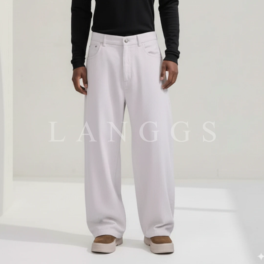 LANGGS&浪叔 25冬季复古纯棉灯芯绒加绒休闲直筒长裤-FW5515