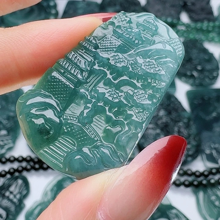 颈饰未镶嵌翡翠天然的A货翡翠多样性发其一