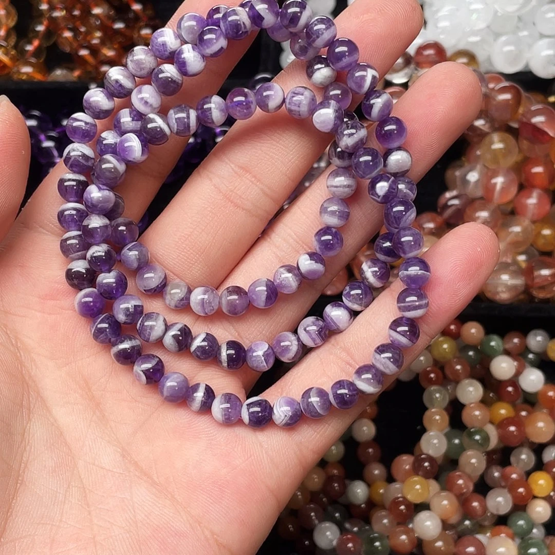 未镶嵌手链水晶梦幻紫晶6+多样性发其一