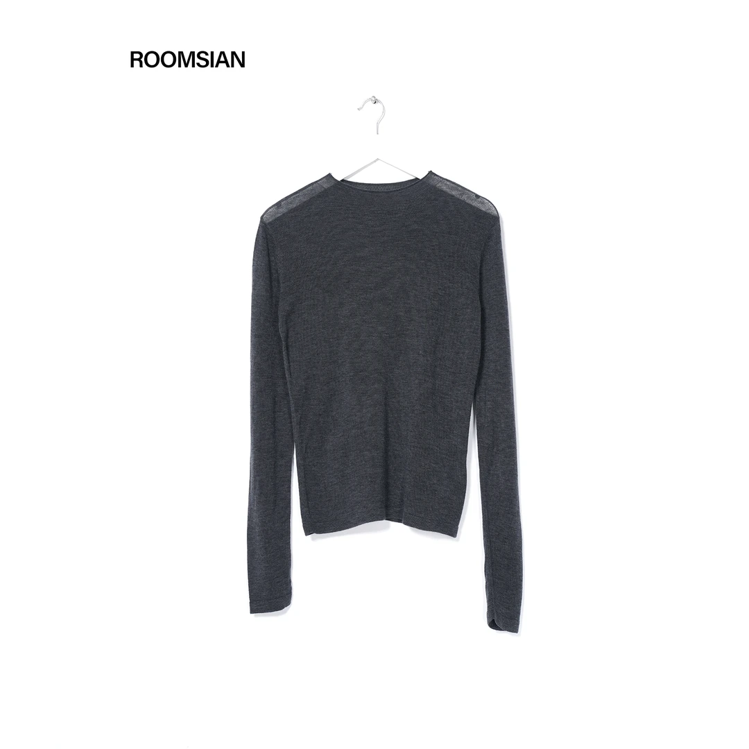 ROOMISAN【旧杂志毛衣·德国杨子纱半高领法式长袖毛衣打底衫】25913