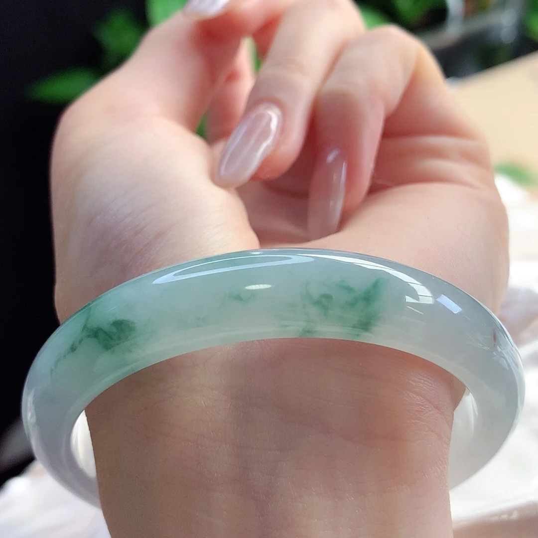 未镶嵌手镯翡翠天然A货翡翠58-59水中花 精致典雅3号
