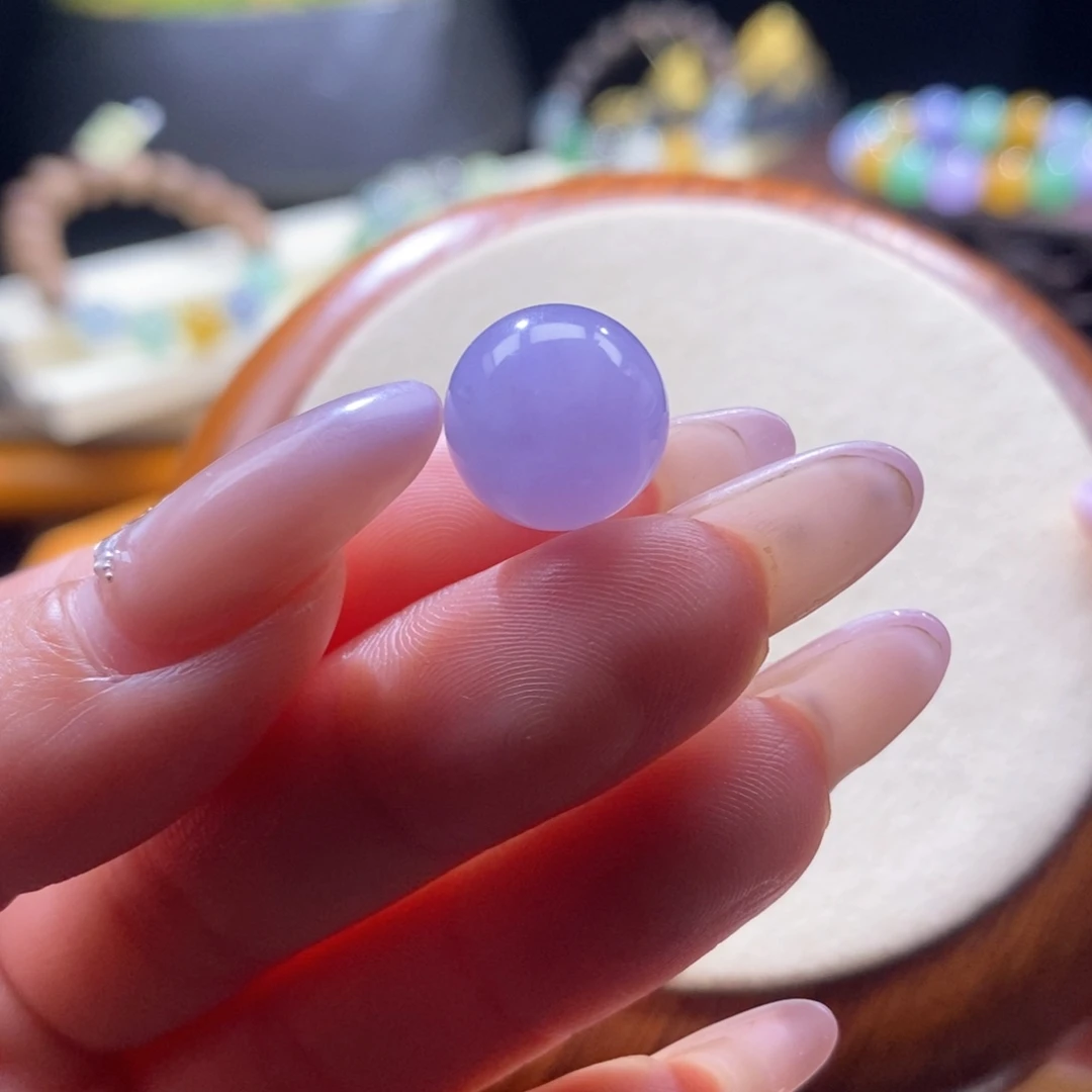 翡翠未镶嵌颈饰翡翠冰红紫珠12.6mm