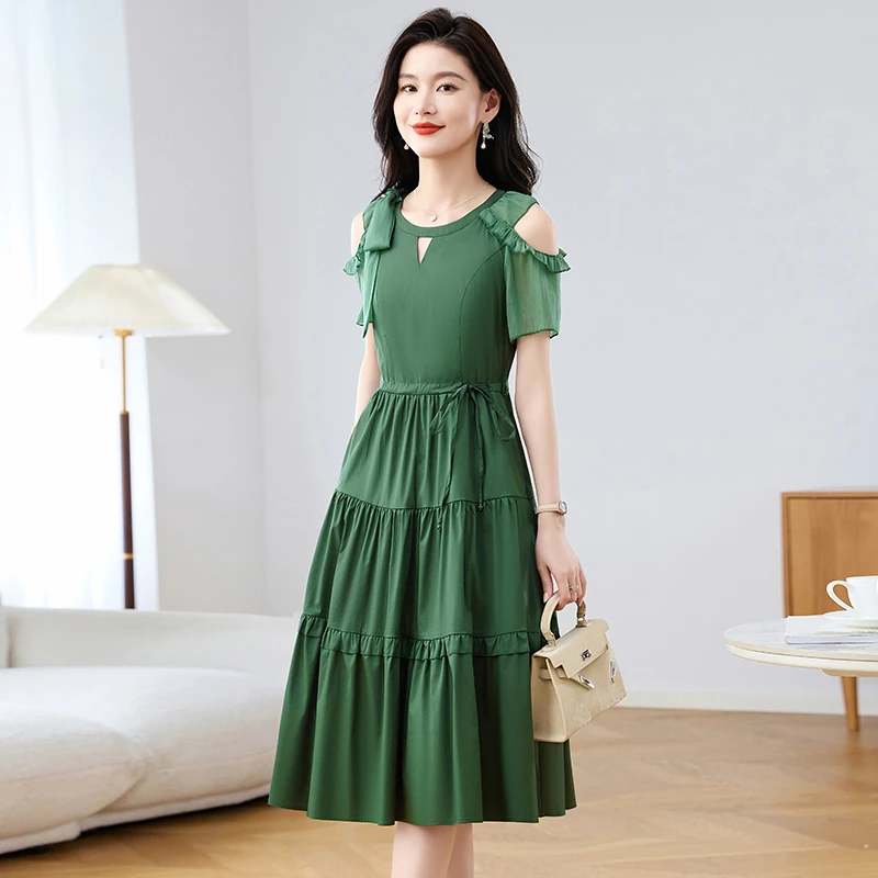 【连衣裙】优雅新款气质时尚大气减龄休闲收腰显瘦连衣裙-26740-q