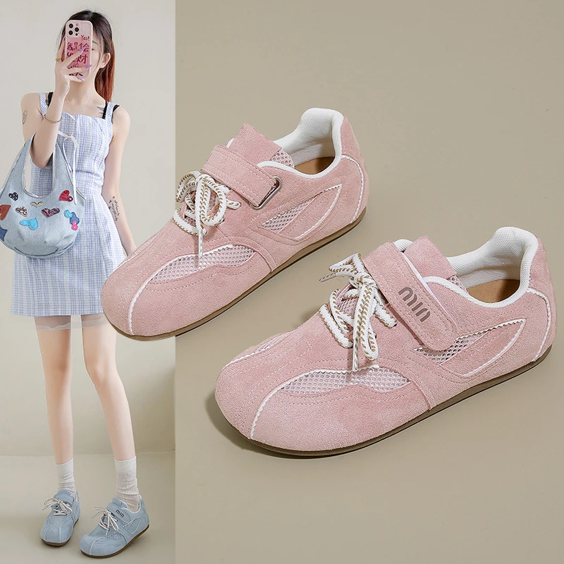 复古芭蕾风阿甘鞋2025夏季新款透气单网软底不累脚高颜值德训鞋女