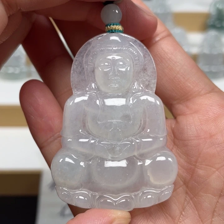 翡翠未镶嵌颈饰天然缅甸翡翠A货观音23号