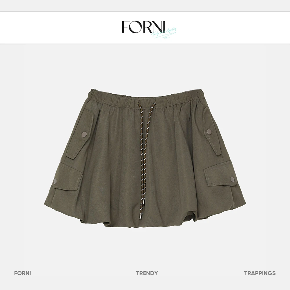 FORNI 今枝皎皎 工装风花苞裙休闲外穿时尚ins小众设计师潮流