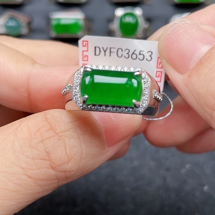 敢***赢翡翠银S925镶嵌戒指编号3653没运费险