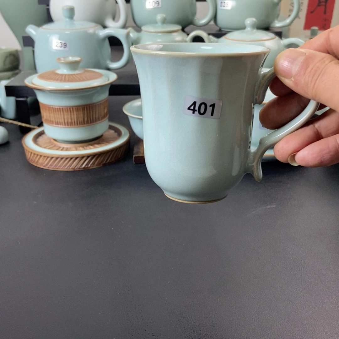 微瑕天青釉咖啡杯