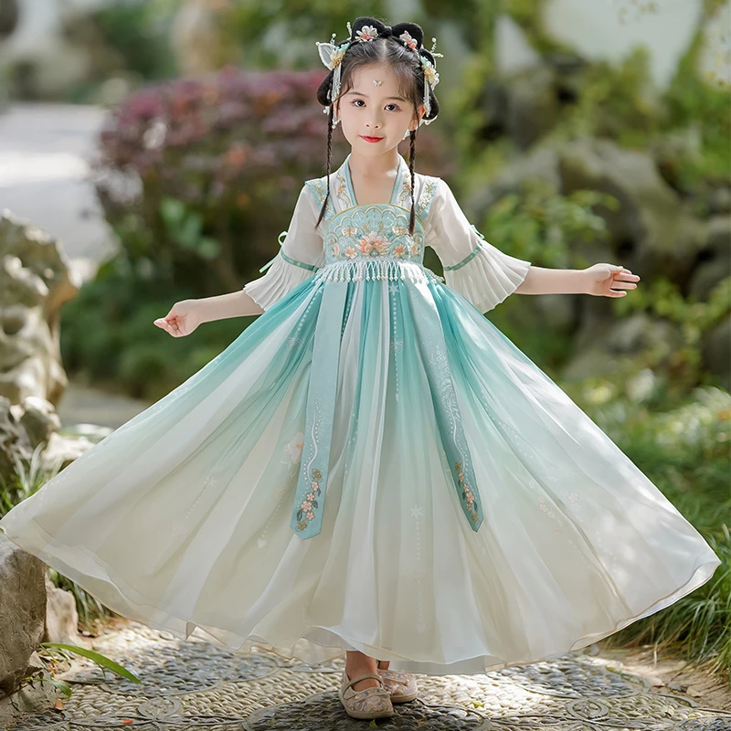 清】SL2752汉服女童夏款中国风超仙古装夏季儿童装女孩古风