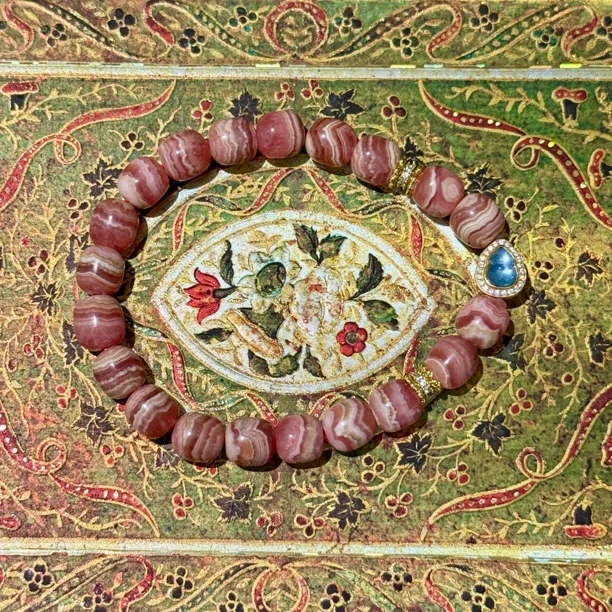 【五花肉】海蓝宝红纹石手串婚姻爱情幸福美满（多样性发其一）