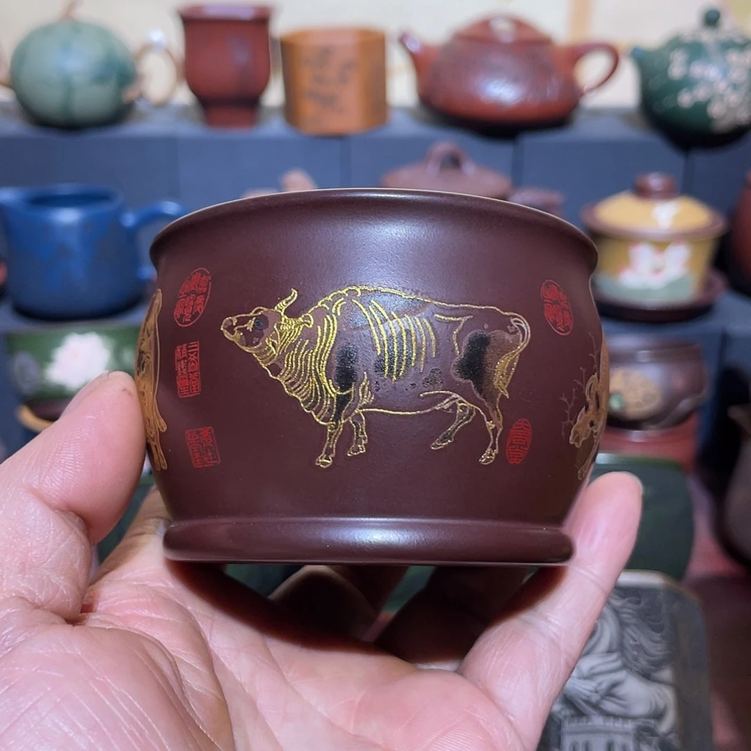 原矿紫砂手工主人杯