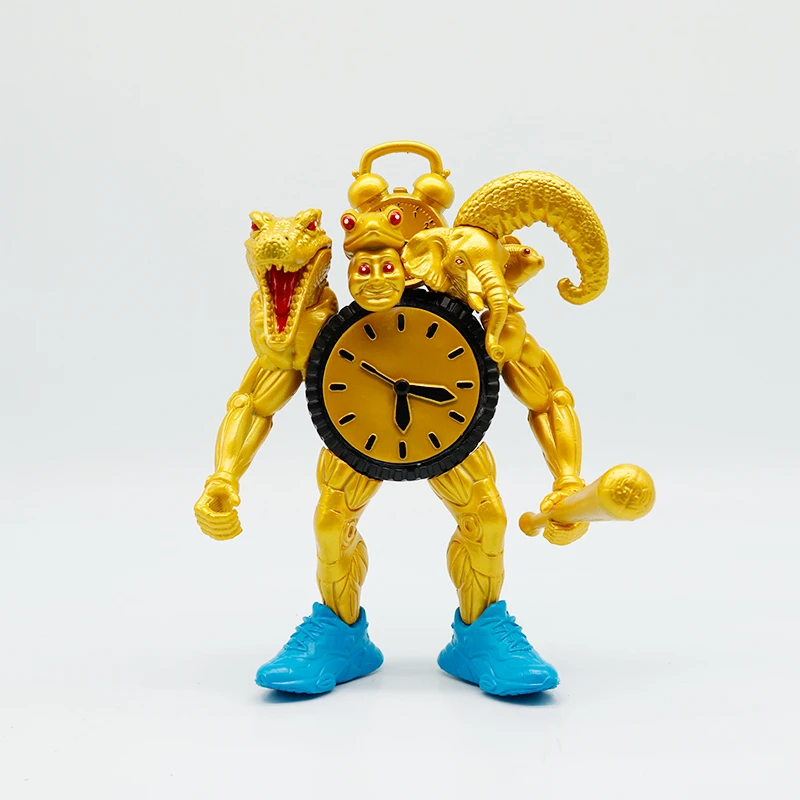 大号金色肌肉时钟人融合怪手办外国山海经木棍人鳄鱼合体模型玩具