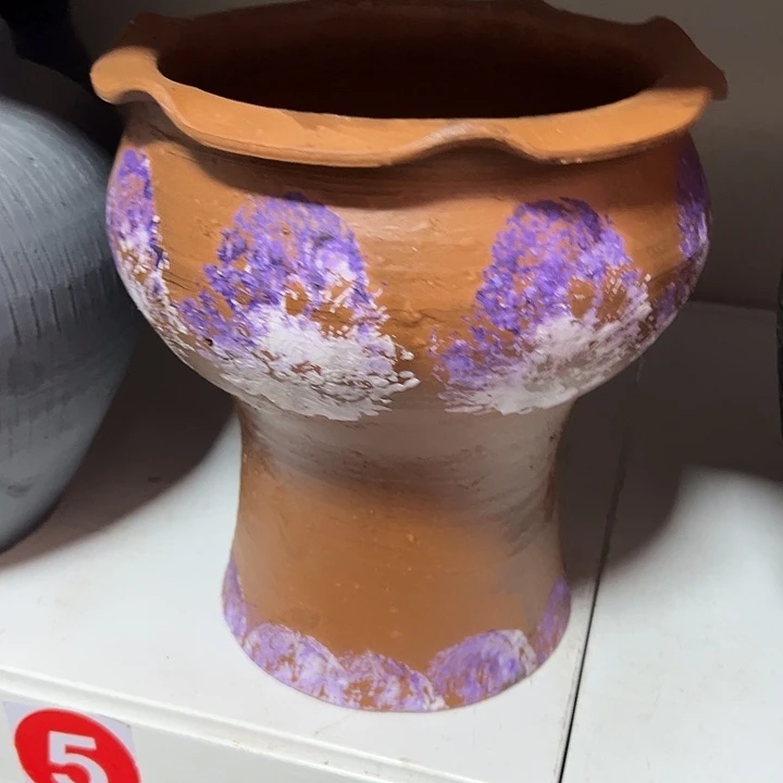 粗陶盆有孔高20口18