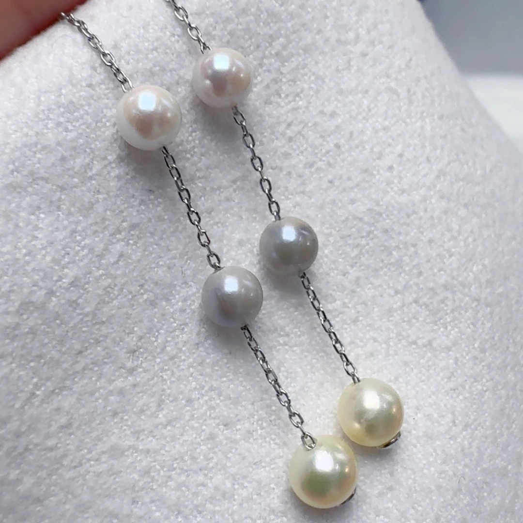 银S925镶嵌耳饰海水珍珠@@ye443