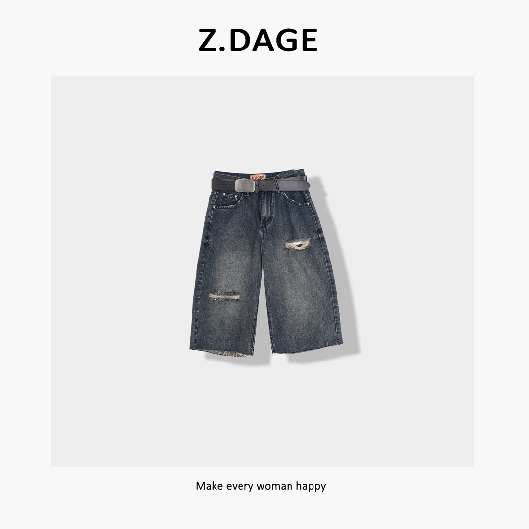 z.dage-‘冷白皮S器’时尚极简韩版街头慵懒风显瘦五分裤-A11128