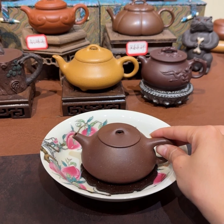 紫砂茶壶石瓢老紫泥微微暇