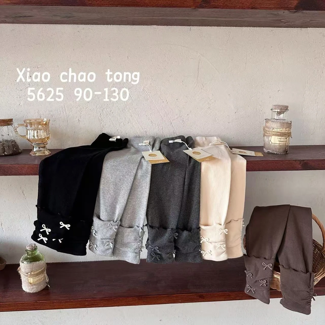 【XCT】25秋～女童蝴蝶结堆堆袜打底裤5625