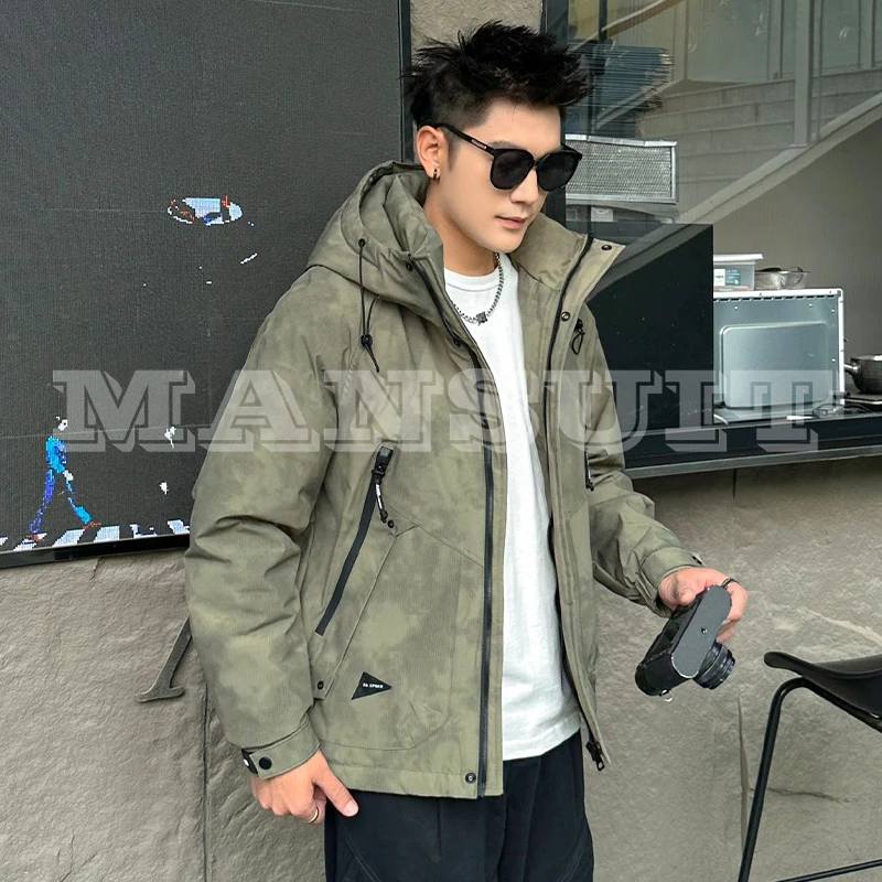 711-88012 2024冬季滑雪保暖男士百搭时尚休闲潮流帅气短款棉外套