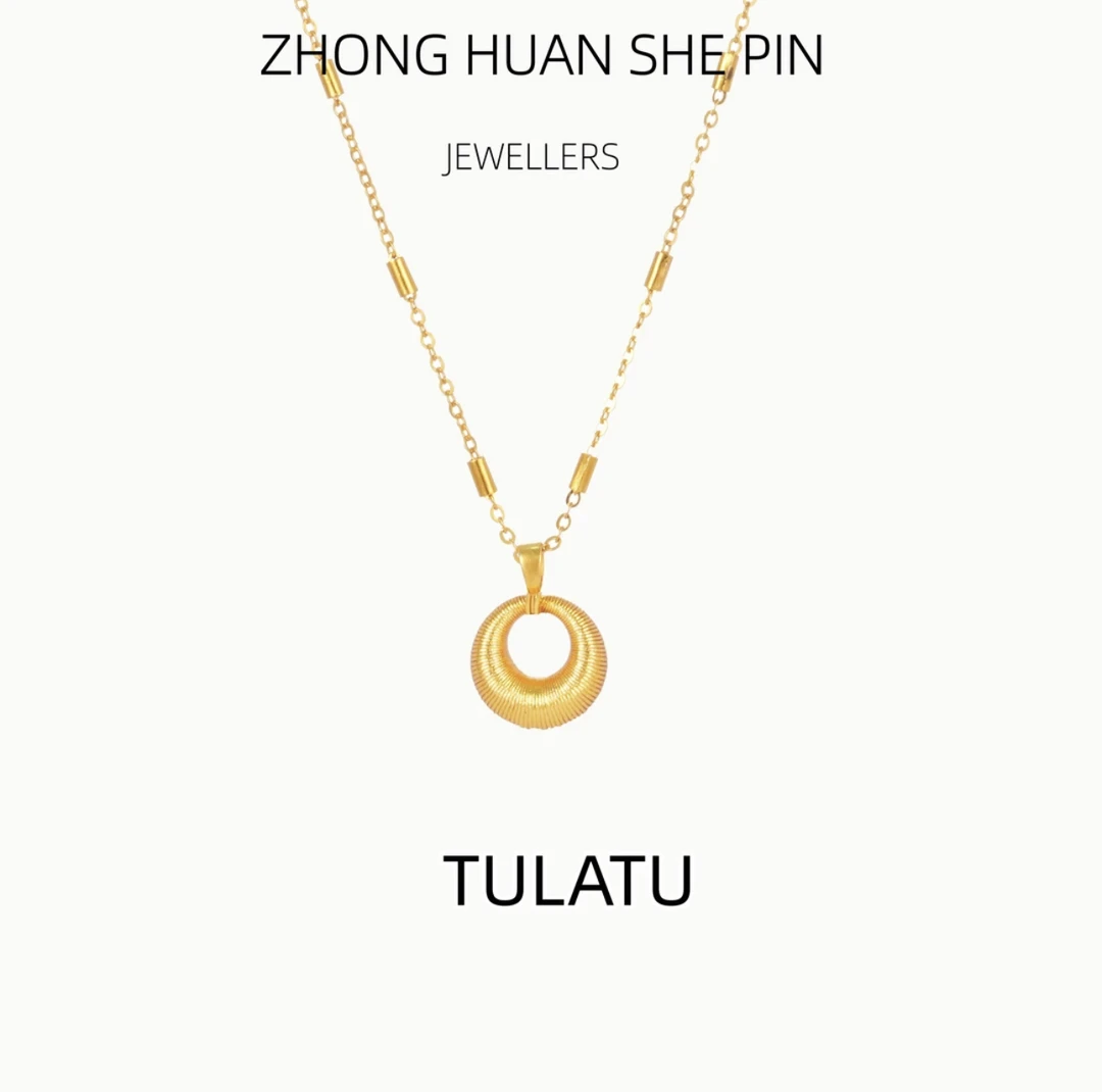 铜合金项链 【星光链+坨坨吊坠】拉丝小胖福平安扣项链气质精美