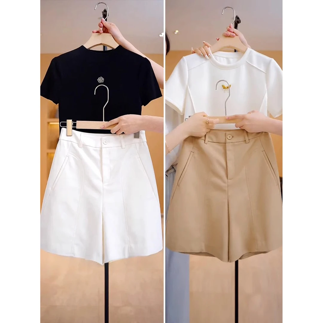 拉夏贝尔高腰五分裤休闲裤2025秋冬款短裤毛呢西装a字裤宽松中裤