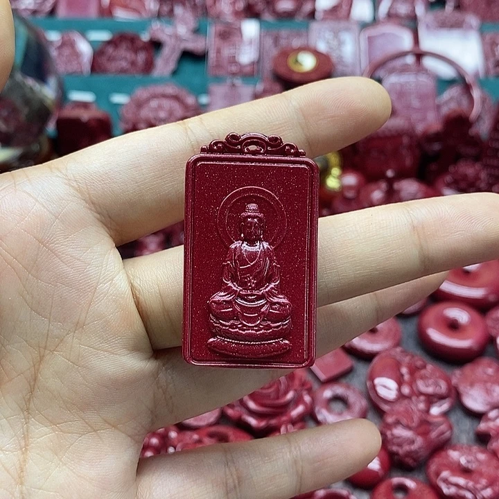 天然辰砂009朱砂吊坠