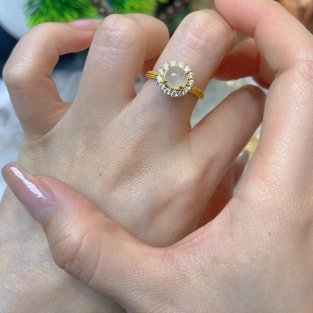 翡翠银S925镶嵌戒指