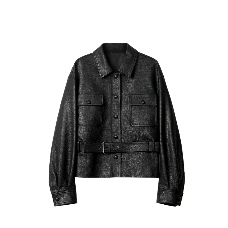 宋佳同款意大利荔枝纹绵羊皮夹克皮衣外套CH388A8253806331