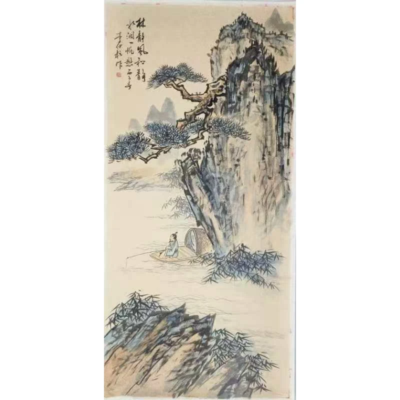 F016 当代《林静风和静》李仲耘 123x57 纸本镜片