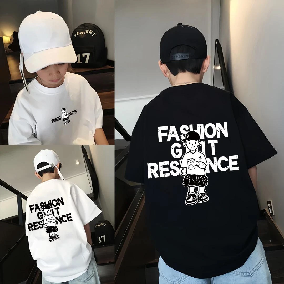 【清版不补】纯棉童装男童t恤短袖夏装儿童中大童男孩上衣宽松半袖