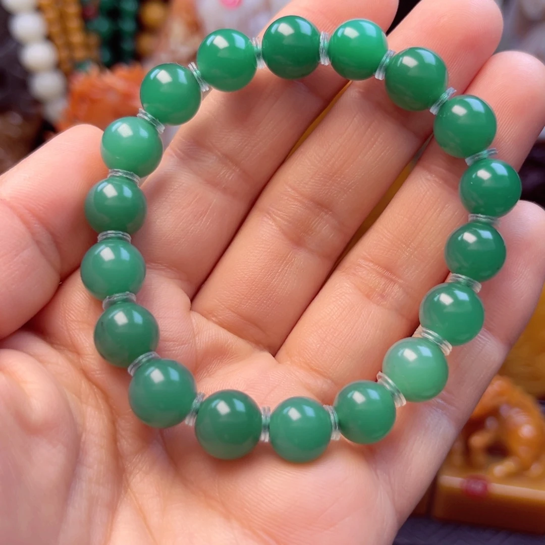 四川石雅安绿手链