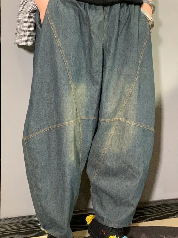 牛仔蓝百搭个性小脚萝卜裤