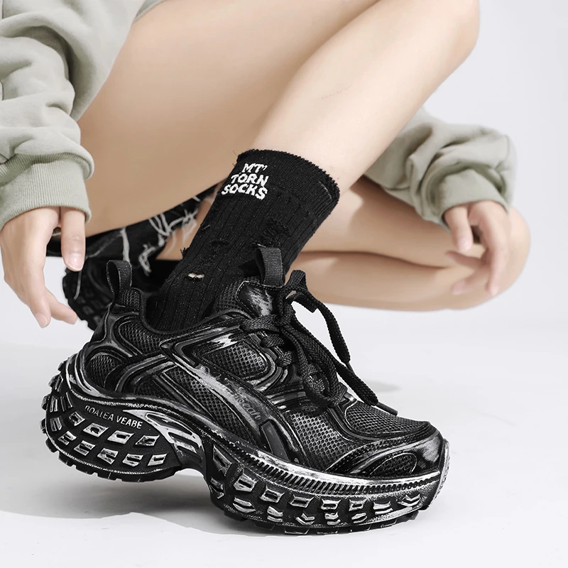 Violentbear/暴力熊春夏时尚潮流系带老爹鞋厚底透气跑步运动鞋