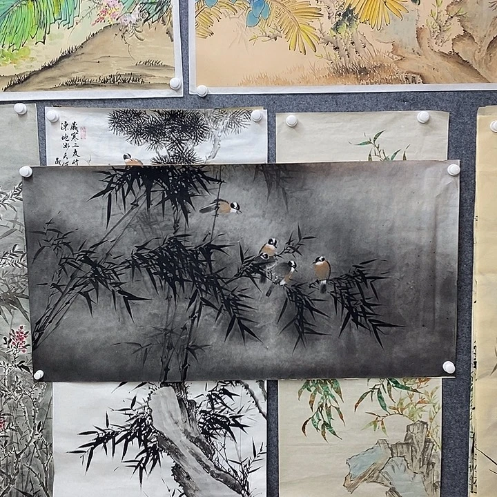 竖款新中式装饰画