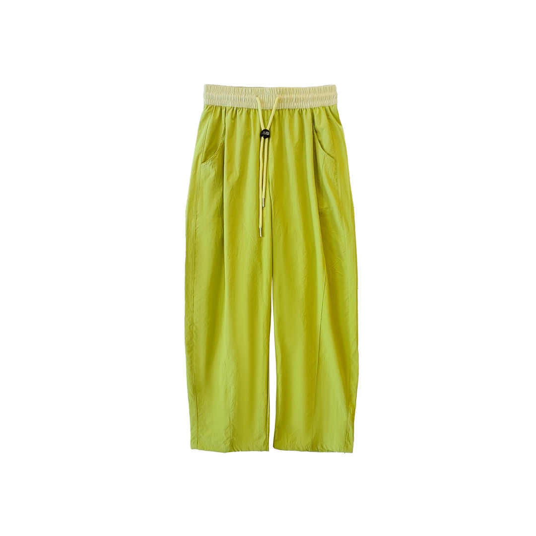 LU设计师同款垂感高腰阔腿裤时尚休闲JX-0752（lul皱