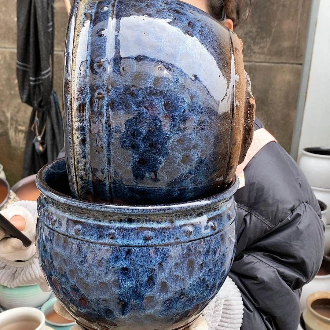 紫砂花盆瑕疵口21高17