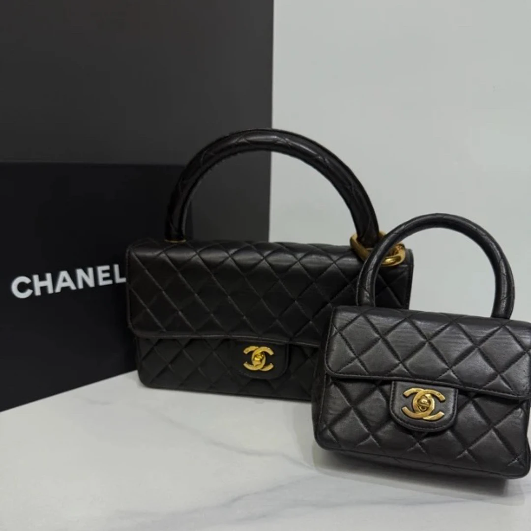 95新 Chanel/香奈儿  中古子母Kelly包3开25cm/0055070701