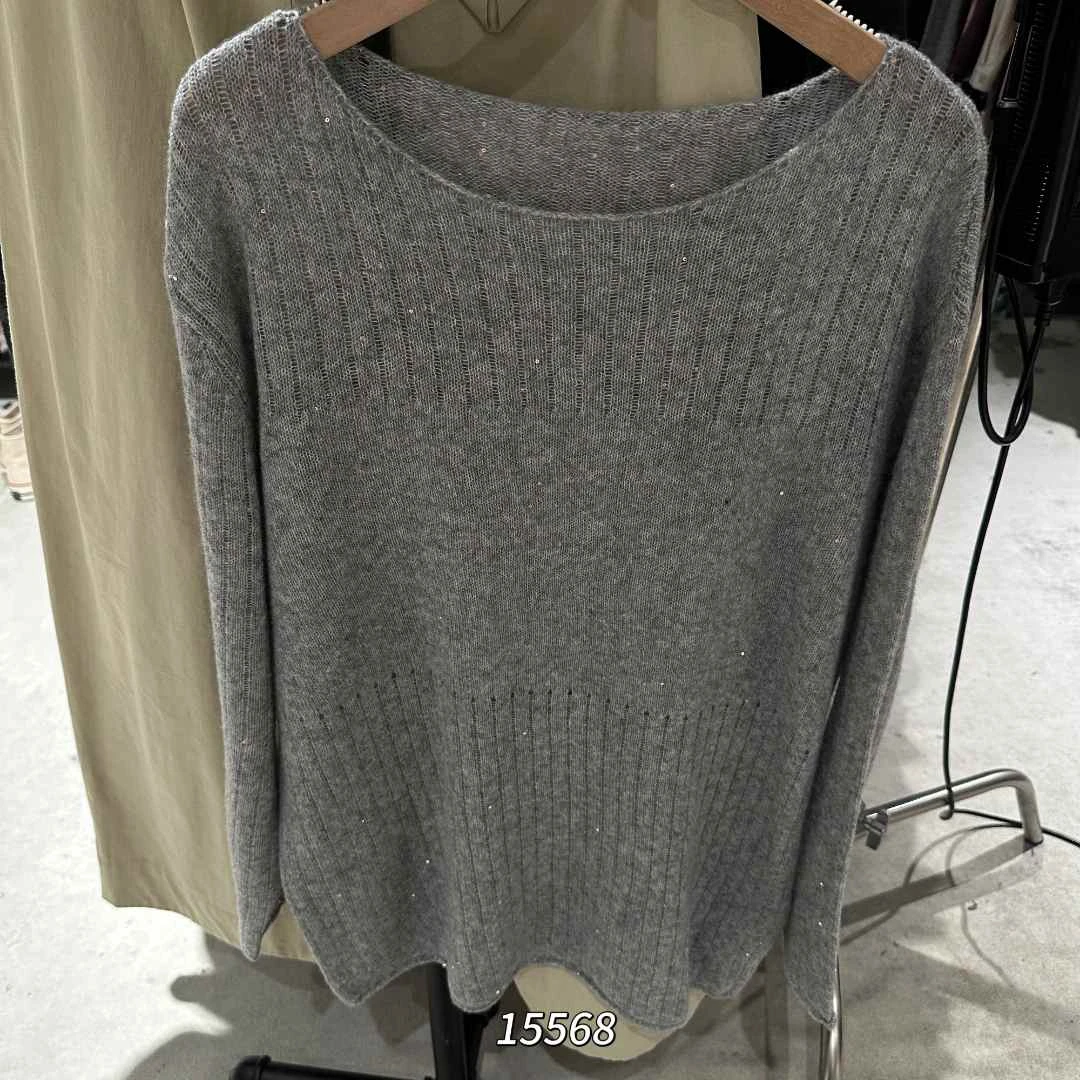 15568（部分无水洗唛，介意慎拍）WANGDAN新款韩版亮片针织长袖