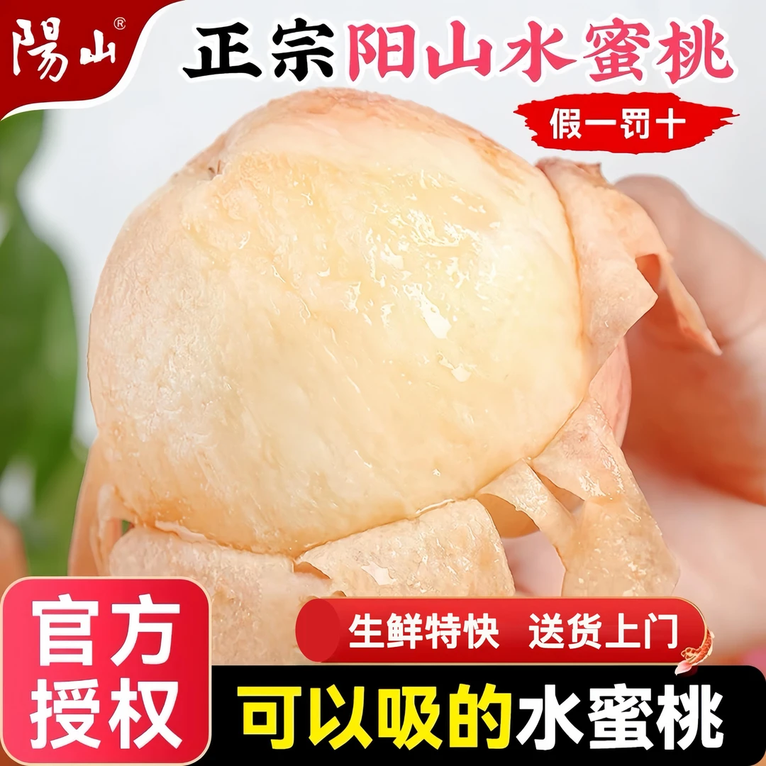 【6-5两小桃王】8颗今天拍明天到正宗无锡阳山水蜜桃单果白凤新鲜采摘桃子爆汁新鲜水果桃子江苏省