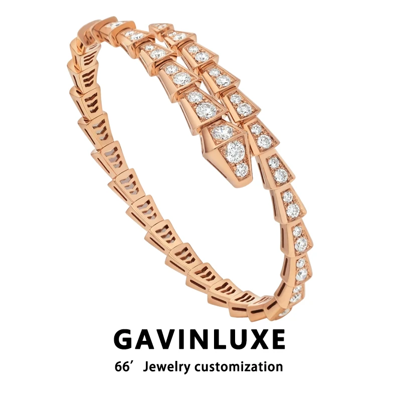 合金手镯 合金手镯 66高定轻奢百搭潮流合金蛇形手镯