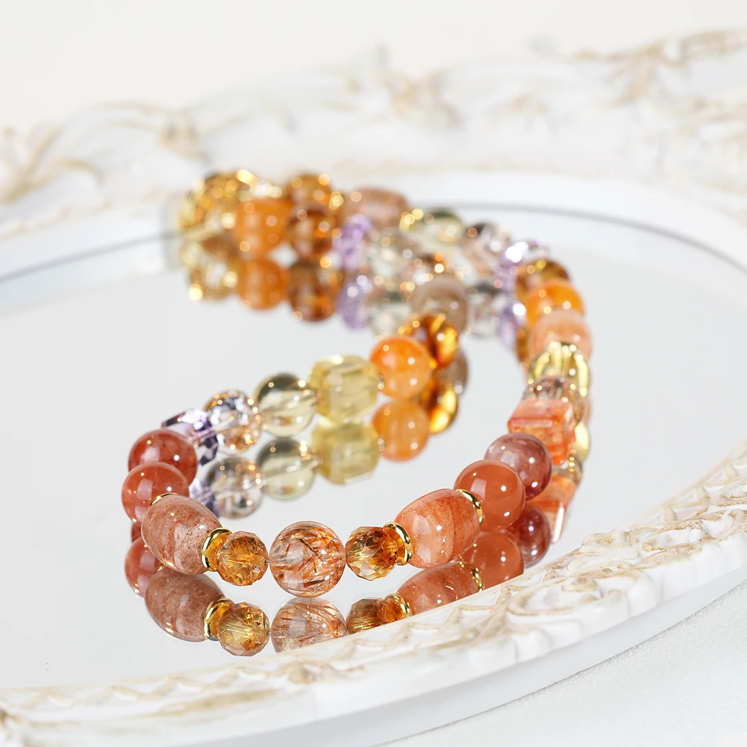 【聚金纳财】天然黑金超七水晶项链女黄水晶幽灵多宝原创设计