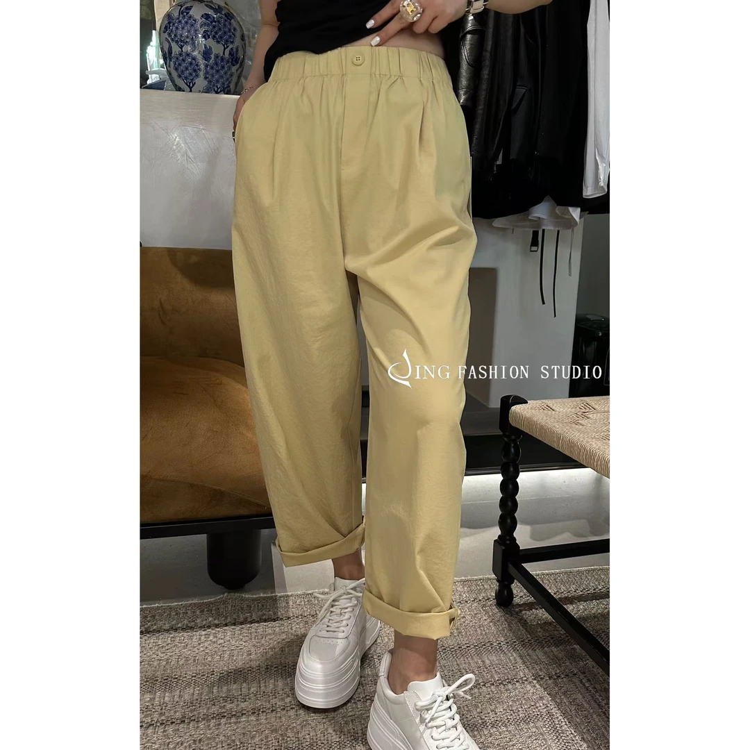 《传奇面膜抗皱裤》79109夏季休闲裤休闲百搭薄款宽松垂感面料裤