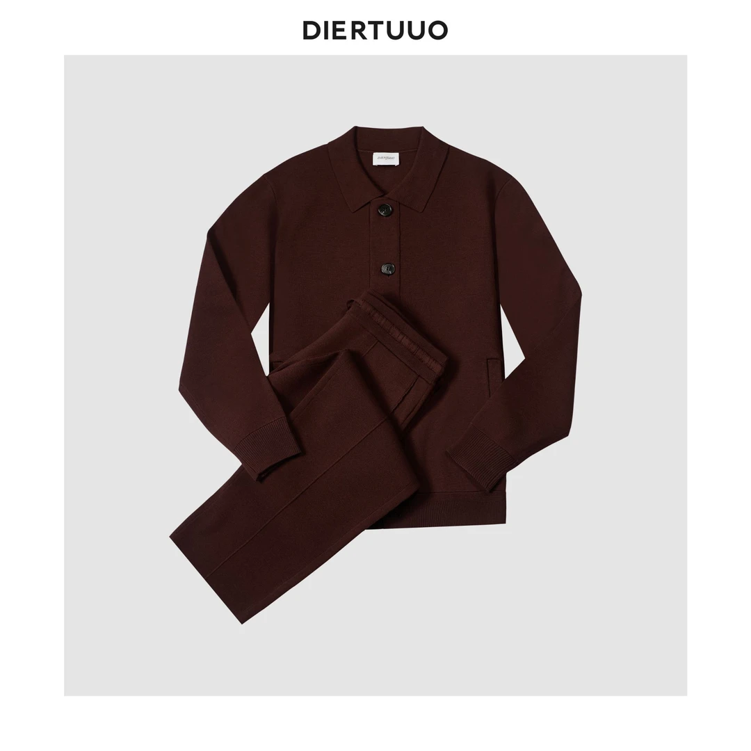 DIERTUUO迪途-038新款国王的礼物定制纱线超细羊毛精仿翻领套装