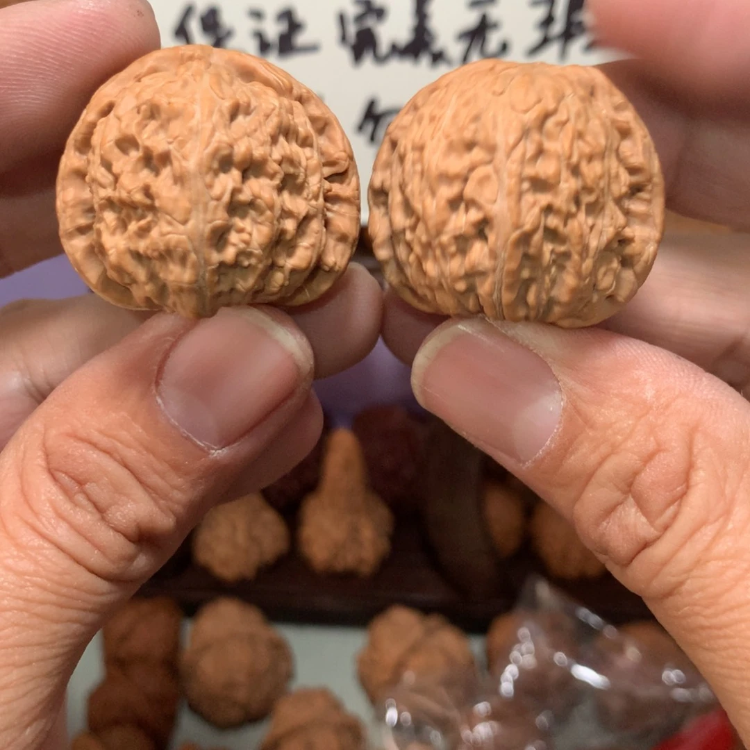 文玩核桃把件34白狮子手捻