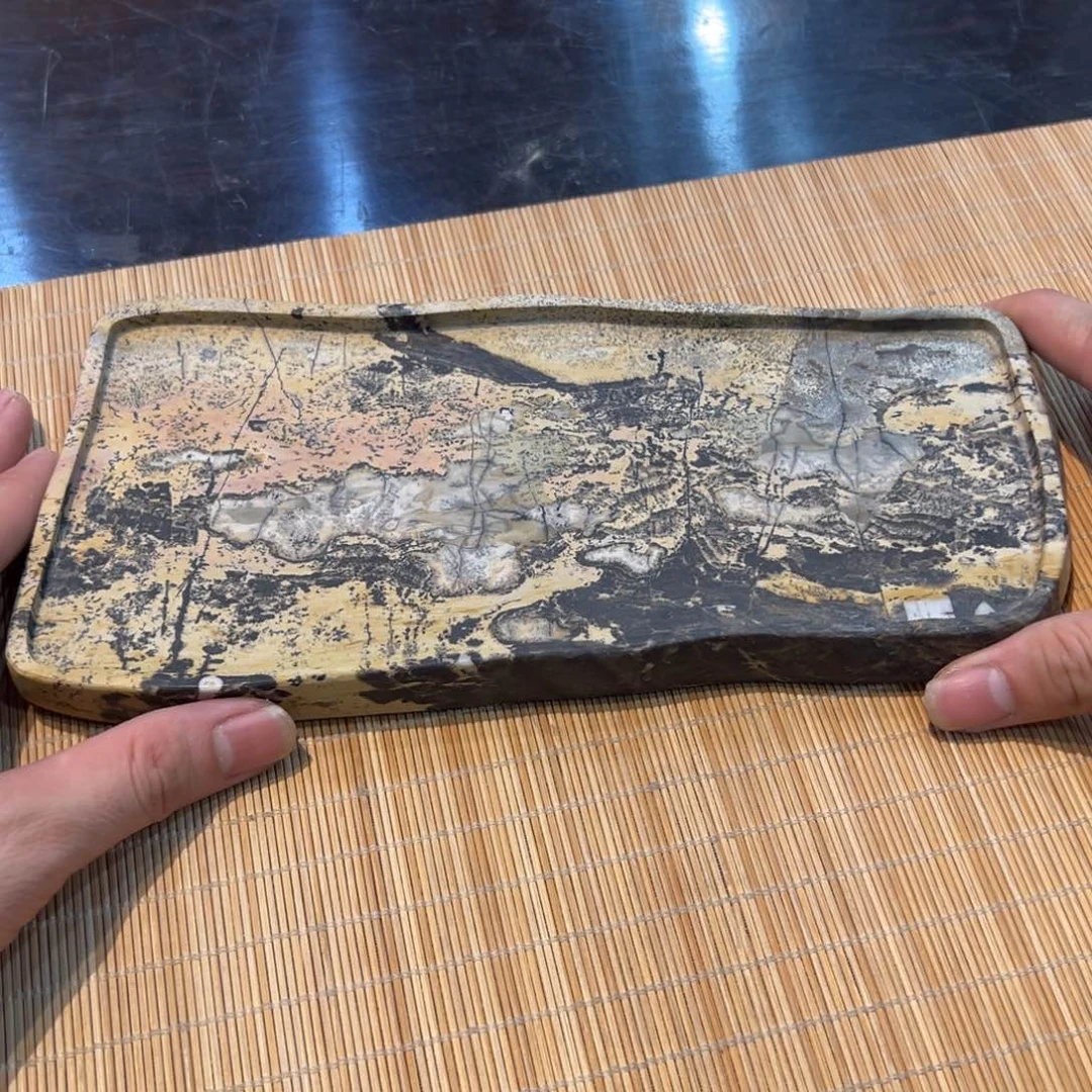 天然国画石干泡台22*10