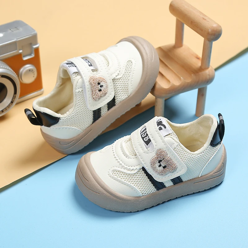 透气耐磨春秋双网防滑稳步防滑学步鞋女童软底学步鞋婴幼儿网鞋
