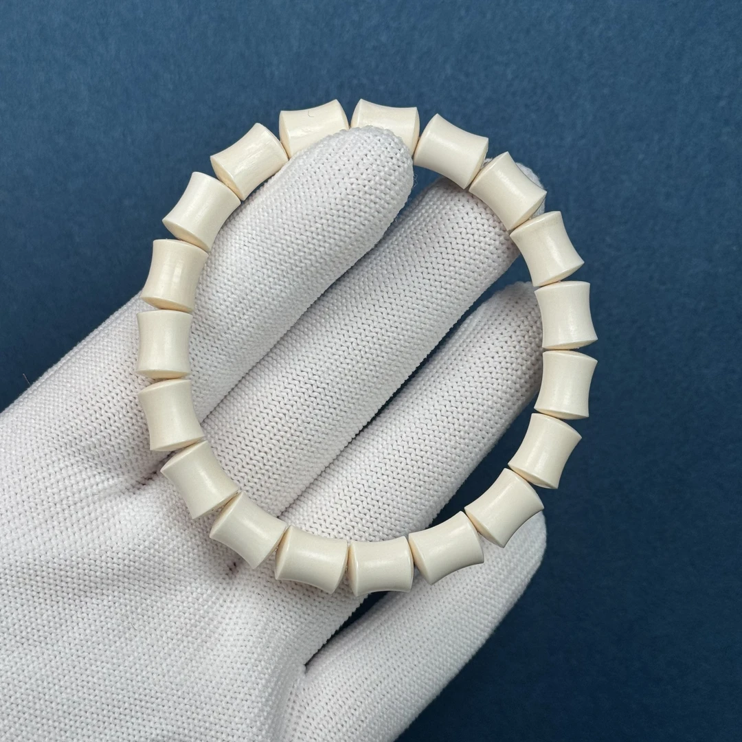 Q43-06天然猛犸牙 竹节手串 约8*10mm一物一图假一罚十