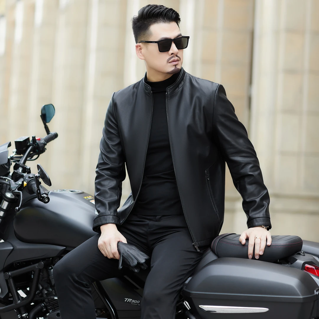 【海宁优选】男士海宁绵羊皮真皮高档商务休闲皮夹克中老年2