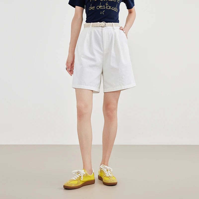 爱客2025年夏季高腰简约女士休闲短裤RL25220K001