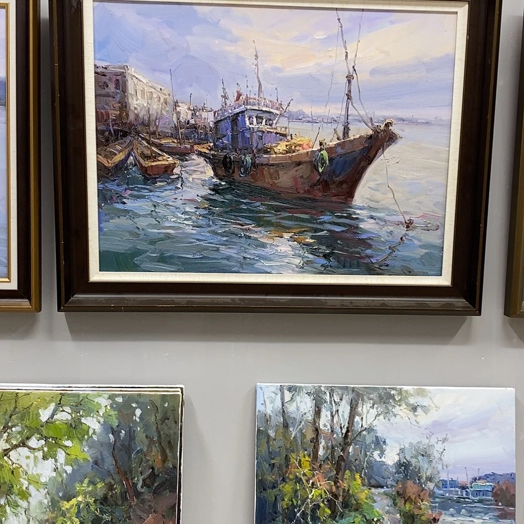 绘***室油画带外框画芯尺寸60x80cm